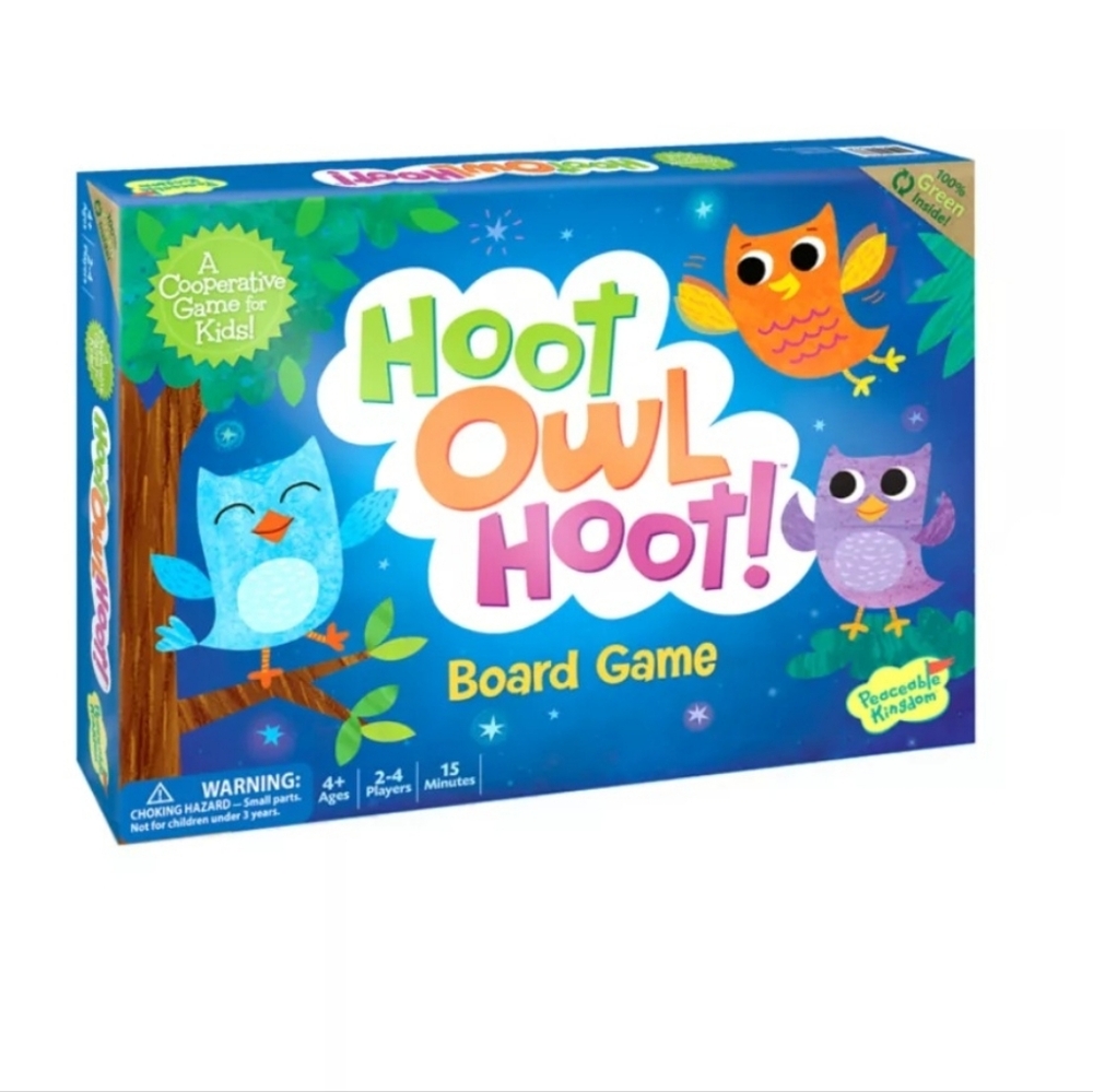 Hoot Owl Hoot Peaceable Kingdom Cooperative Board Game. Ages 4+